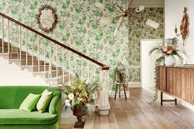 Rustic farmhouse kitchen wallpaper