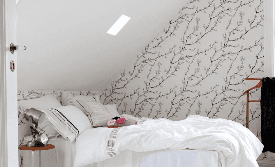 botanical peel and stick wallpaper for small bathroom