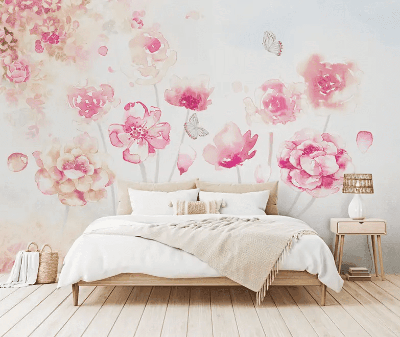 Romantic Floral Wallpaper for wedding