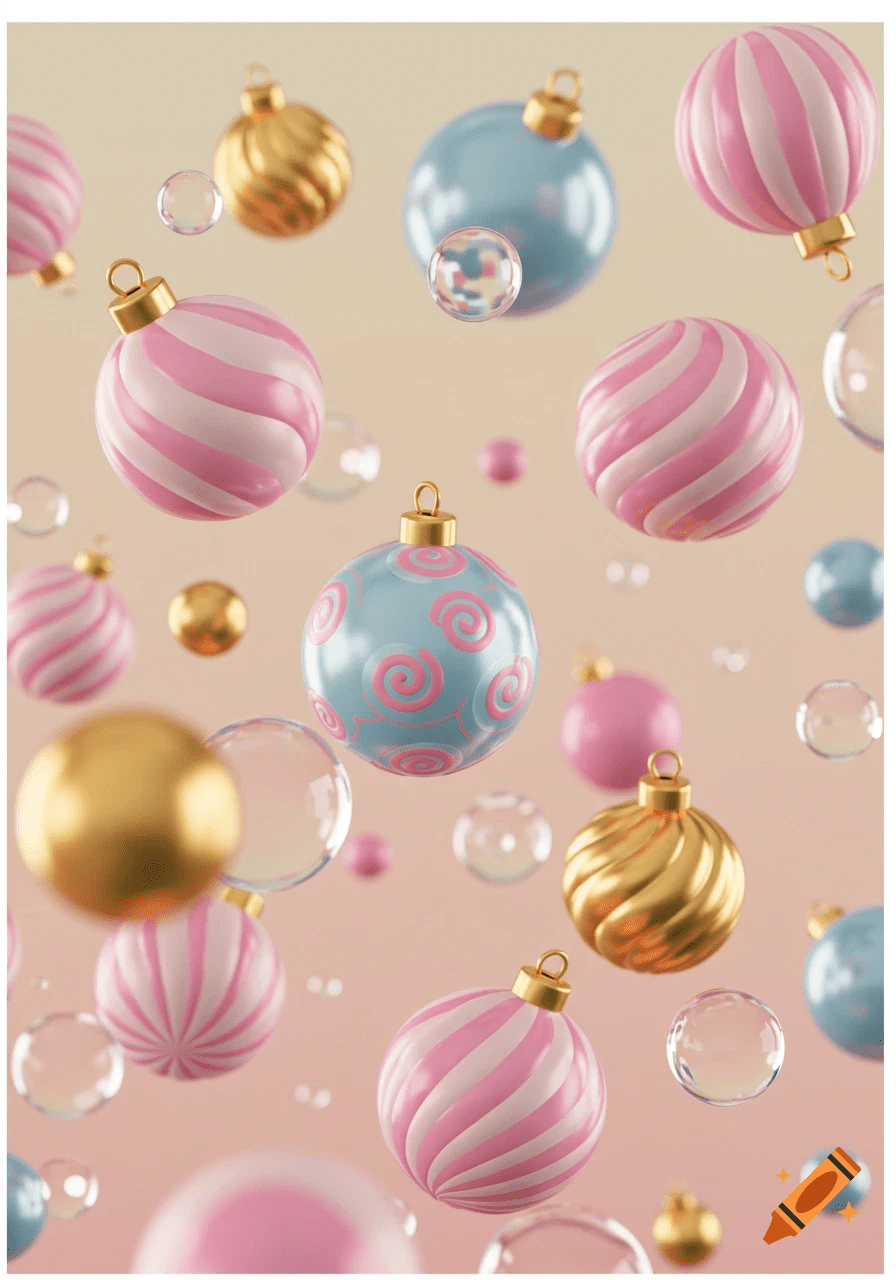 Christmas ornaments redesigned for New Year’s Eve party décor