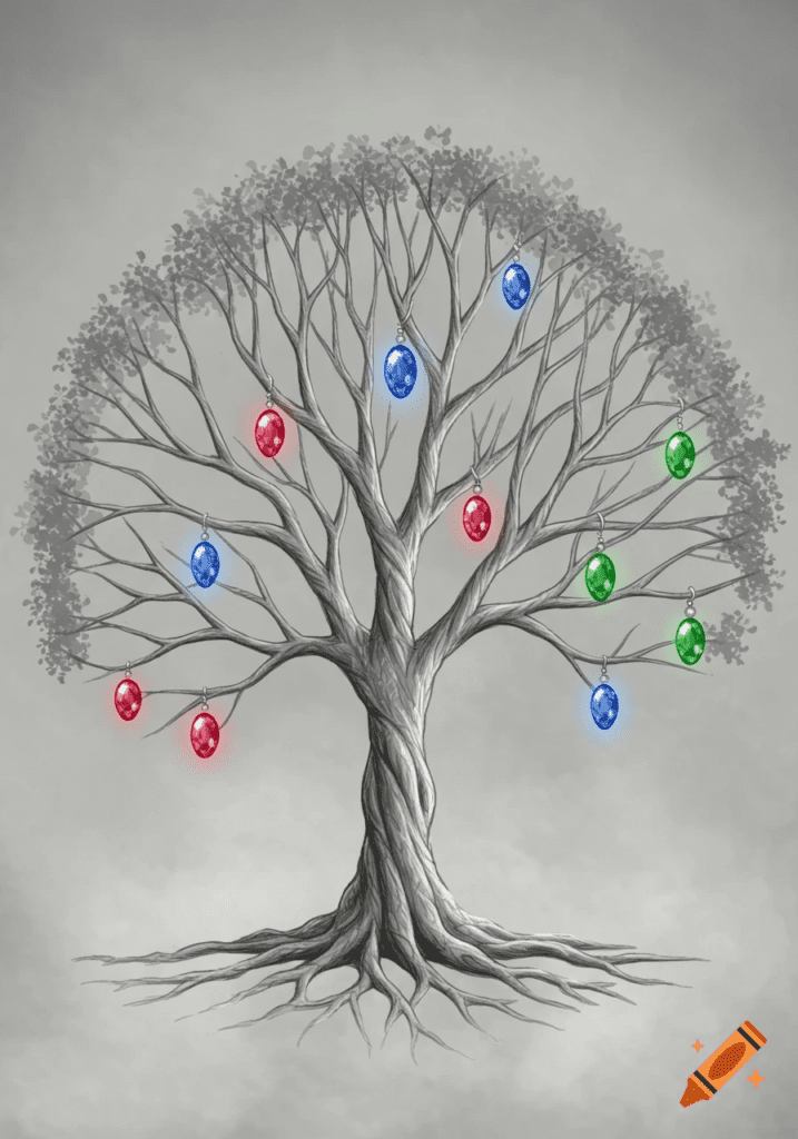 Christmas ornaments redesigned for New Year’s Eve party décor