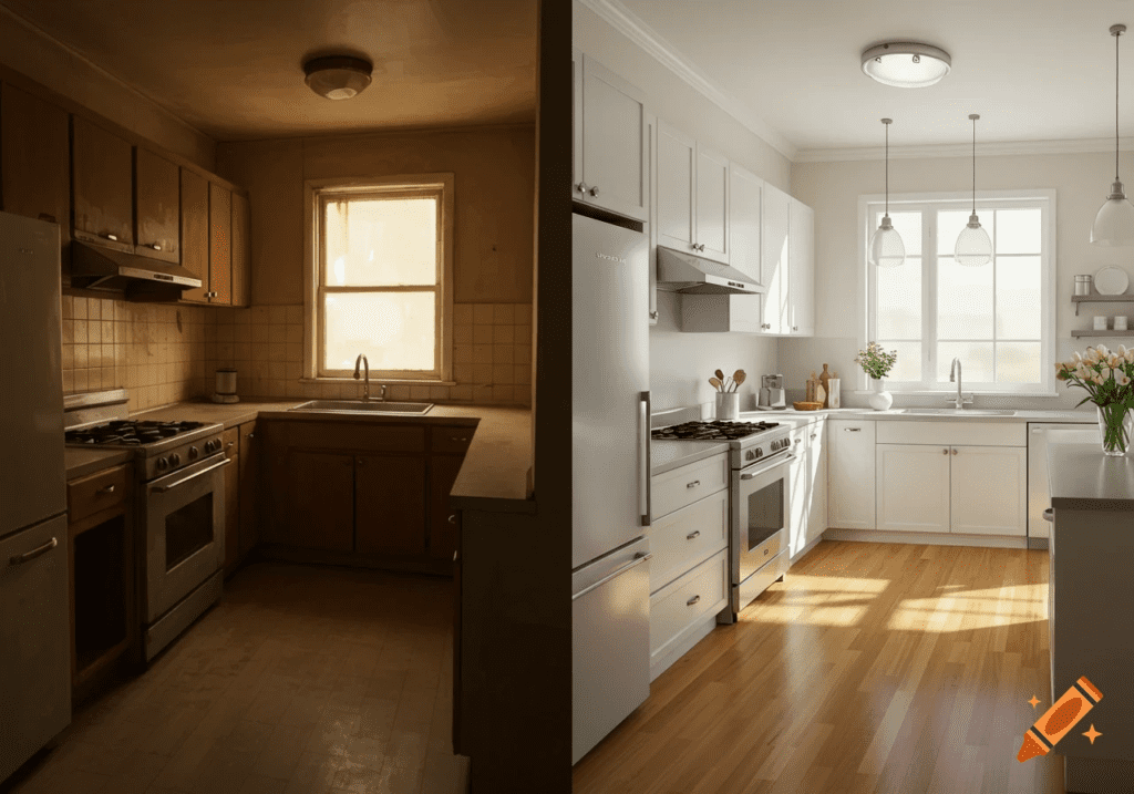 Before and After Knotty Pine & Easy Kitchen Cabinet Makeover — 2026 Style 